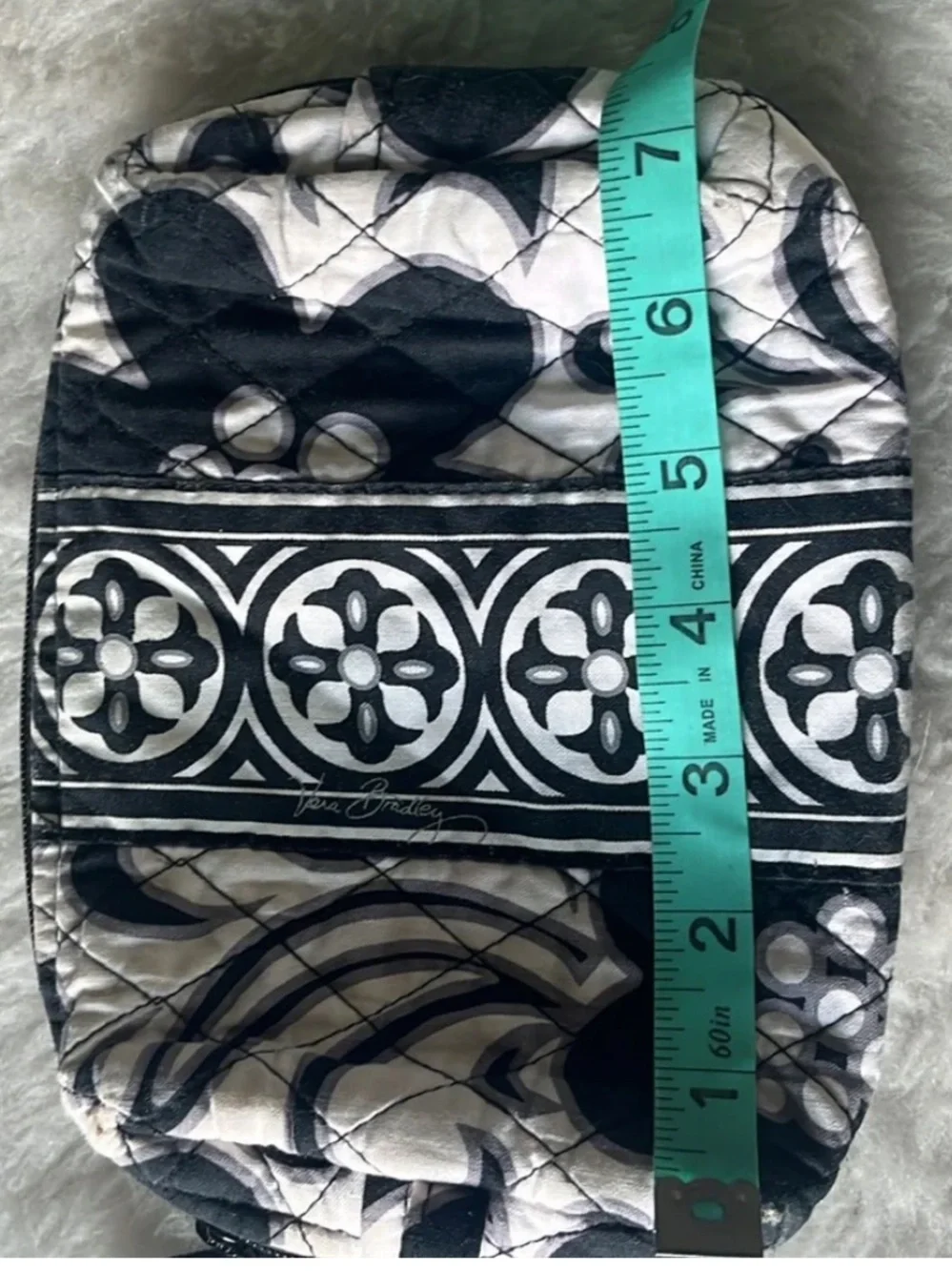 Vera Bradley Night & Day black white retired Small Cosmetic & matching wristlet